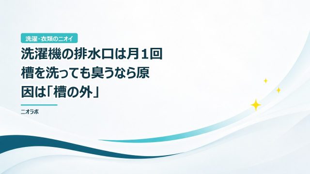 洗濯機の排水口は月1回｜槽を洗っても臭うなら原因は「槽の外」